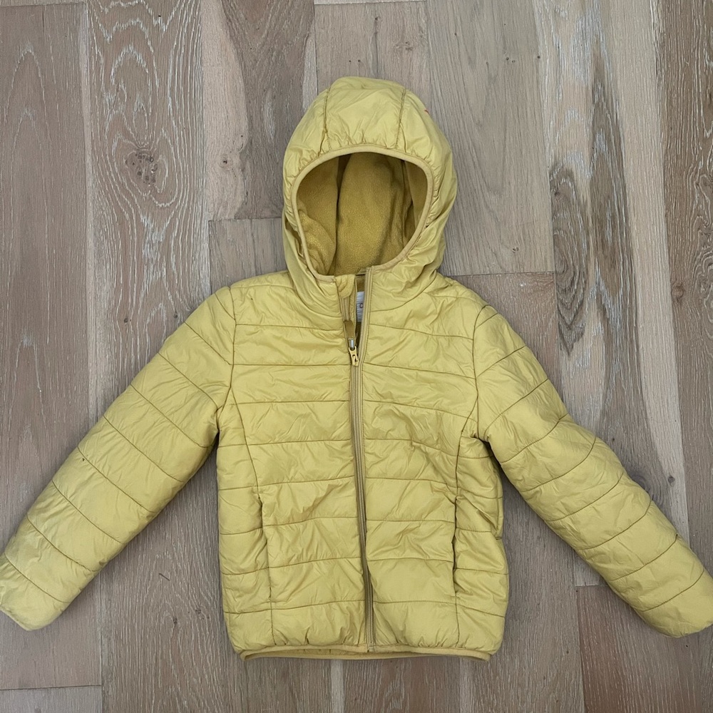Mustard colored puffer jacket size s